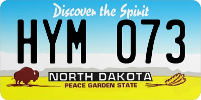 ND license plate HYM073