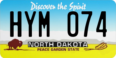 ND license plate HYM074