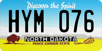 ND license plate HYM076