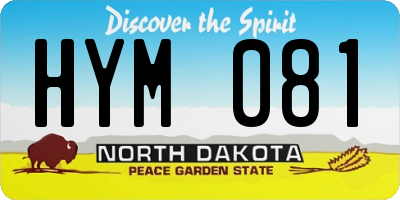 ND license plate HYM081