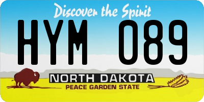 ND license plate HYM089