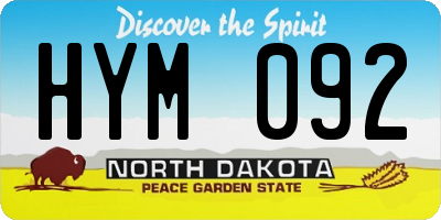 ND license plate HYM092