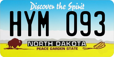 ND license plate HYM093