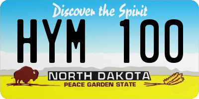 ND license plate HYM100