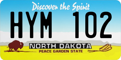 ND license plate HYM102