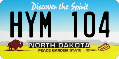ND license plate HYM104