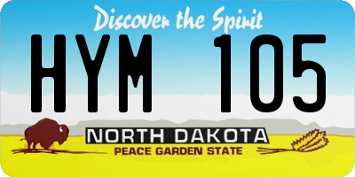ND license plate HYM105