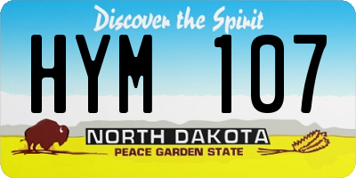 ND license plate HYM107