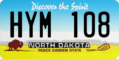 ND license plate HYM108