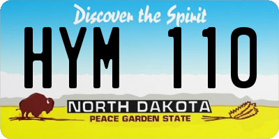 ND license plate HYM110