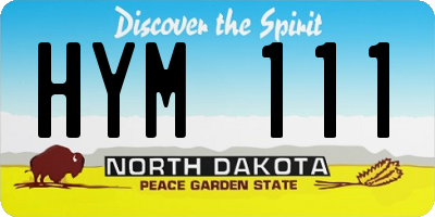 ND license plate HYM111