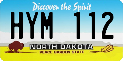 ND license plate HYM112