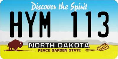 ND license plate HYM113