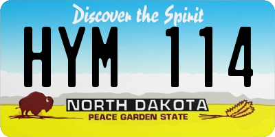 ND license plate HYM114