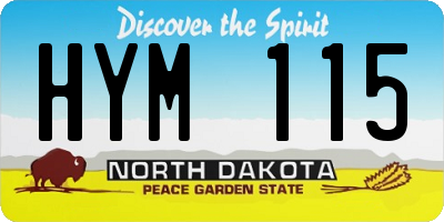 ND license plate HYM115