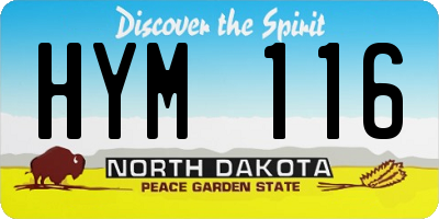 ND license plate HYM116