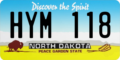 ND license plate HYM118