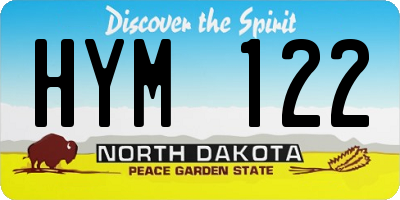 ND license plate HYM122