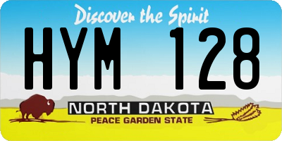 ND license plate HYM128