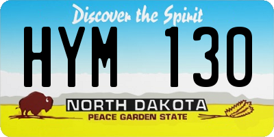 ND license plate HYM130