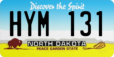 ND license plate HYM131