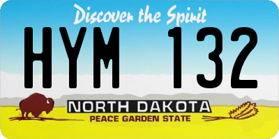 ND license plate HYM132