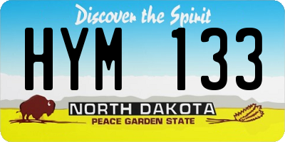 ND license plate HYM133