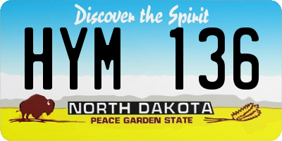 ND license plate HYM136