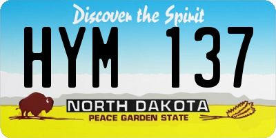 ND license plate HYM137