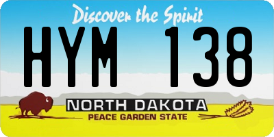 ND license plate HYM138