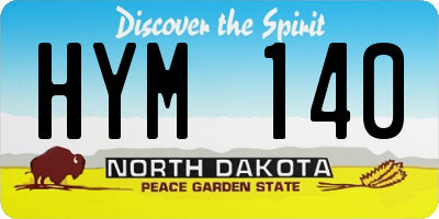 ND license plate HYM140