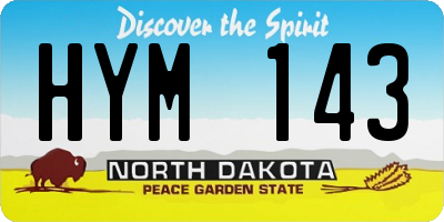 ND license plate HYM143