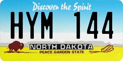 ND license plate HYM144