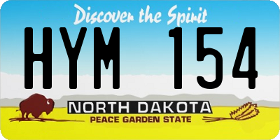 ND license plate HYM154