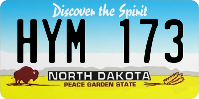 ND license plate HYM173