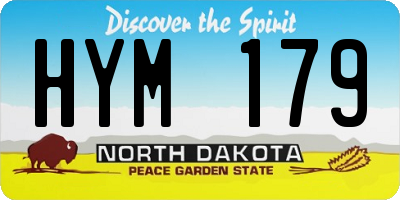 ND license plate HYM179