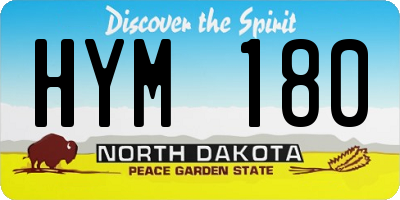 ND license plate HYM180