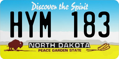 ND license plate HYM183