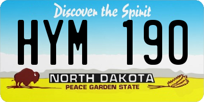 ND license plate HYM190
