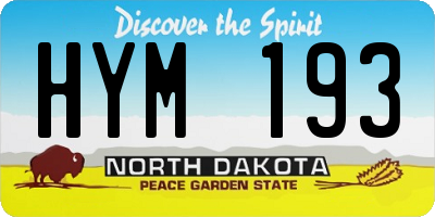 ND license plate HYM193