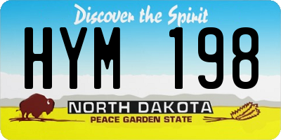 ND license plate HYM198