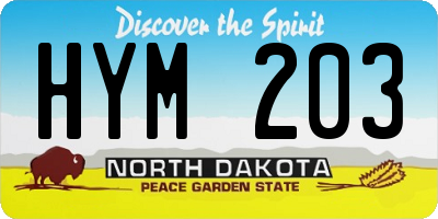 ND license plate HYM203