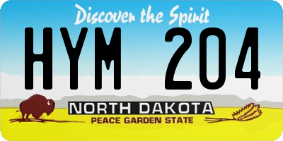 ND license plate HYM204