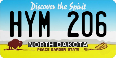 ND license plate HYM206