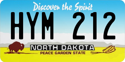 ND license plate HYM212