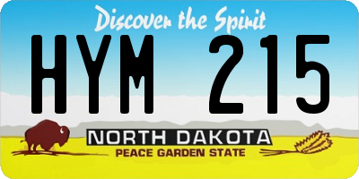 ND license plate HYM215