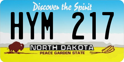 ND license plate HYM217