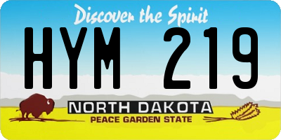 ND license plate HYM219