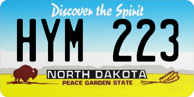 ND license plate HYM223