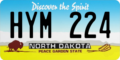 ND license plate HYM224